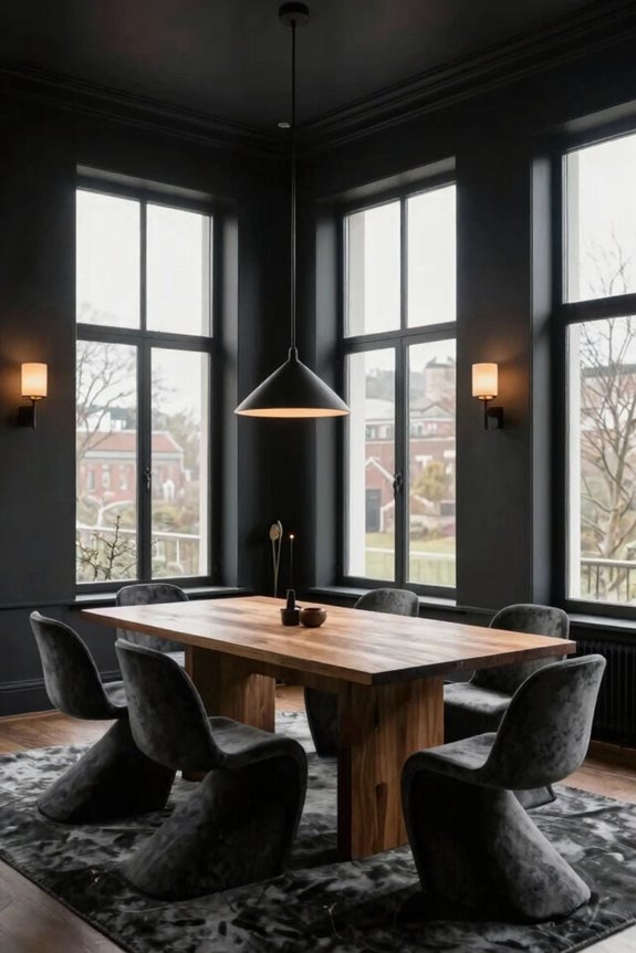 moody dining room balanced illumination
