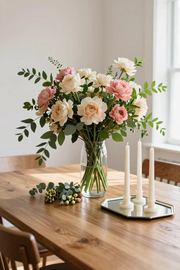 one bouquet candlelit centerpiece