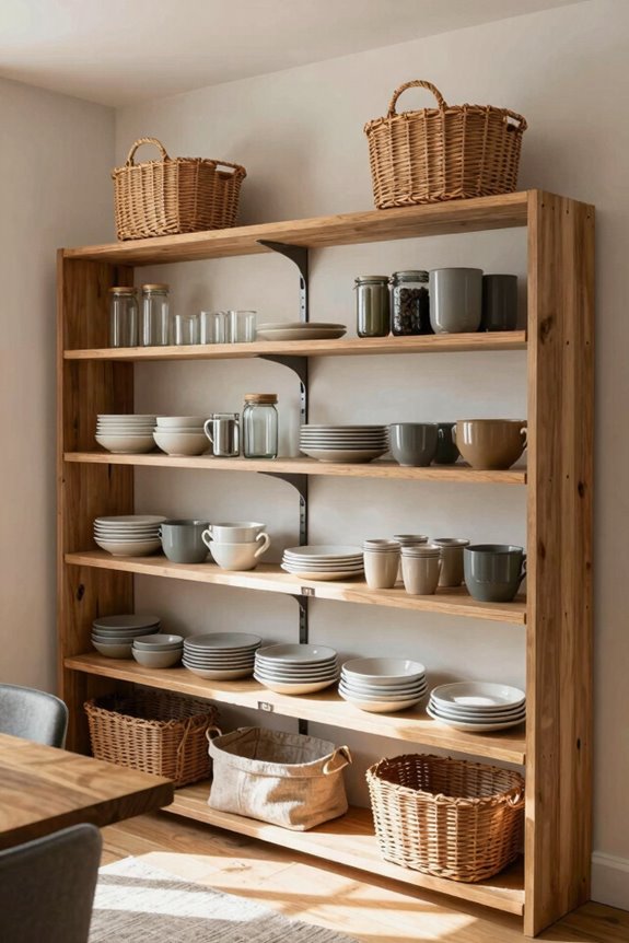 10 Dining Room Storage Ideas to Maximize Your Space 2 open shelves for accessible display