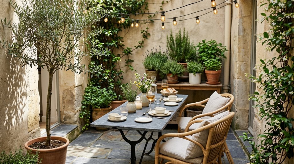 outdoor small space dining ideas