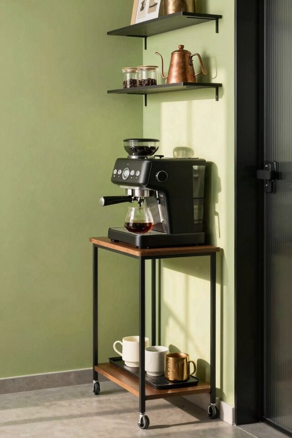 portable rolling coffee cart facilitates mobile brewing 8ml27