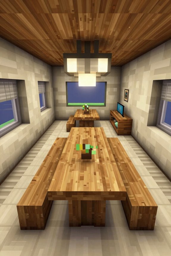 10 Minecraft Dining Room Ideas to Elevate Your Base 6 purposeful dining space with clear pathways