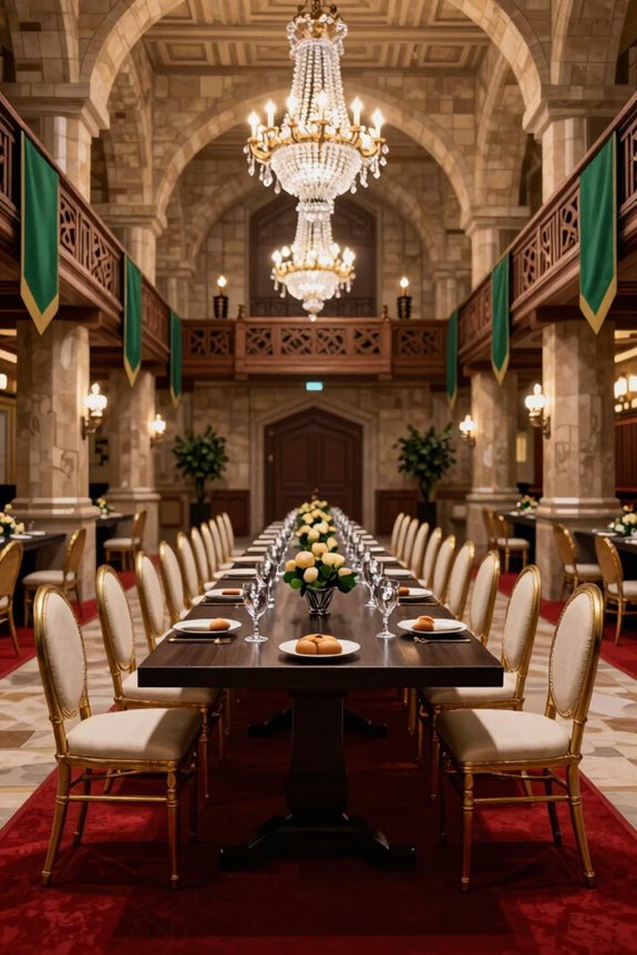 10 Minecraft Dining Room Ideas to Elevate Your Base 4 red carpet chandeliers spacious elegance