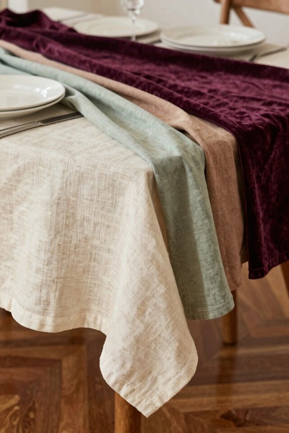seasonal tablecloth color swaps