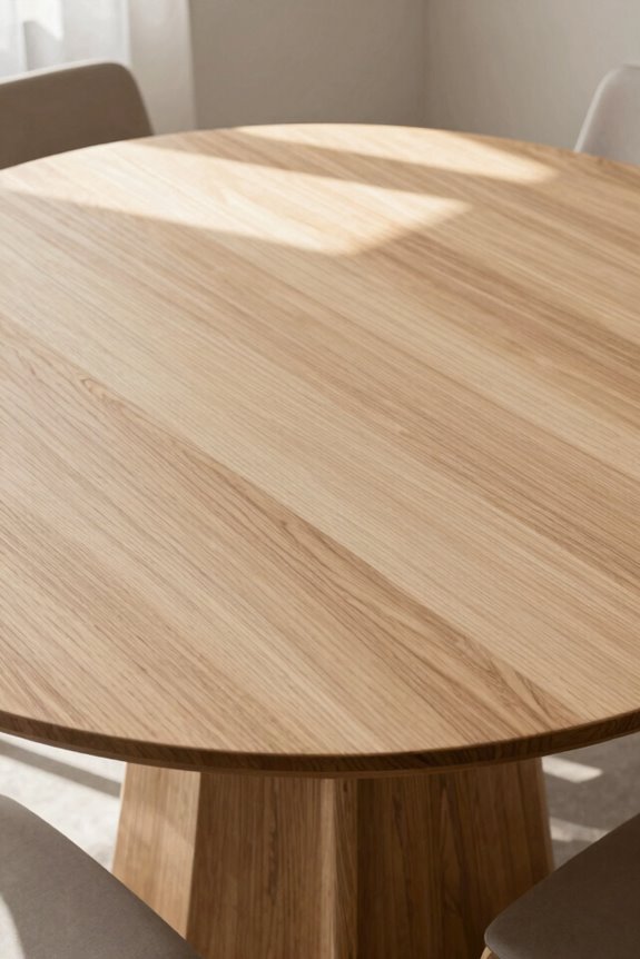 solid wood round table with hidden extensions