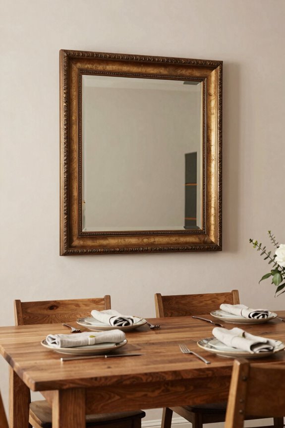 7 Mirror Ideas to Transform Your Dining Room 2 statement mirror above table amplifies space