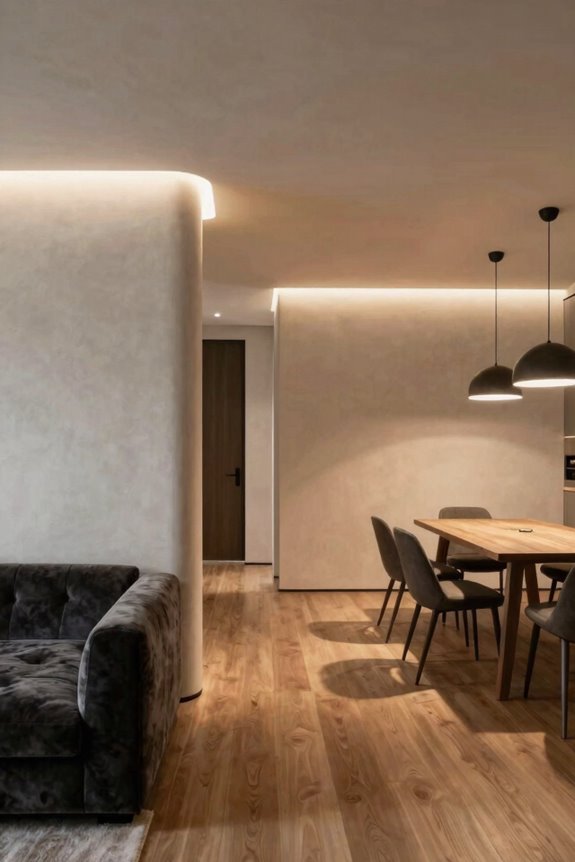strategic lighting defines zones