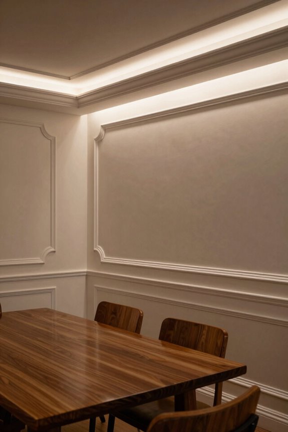strategic lighting reveals molding detail