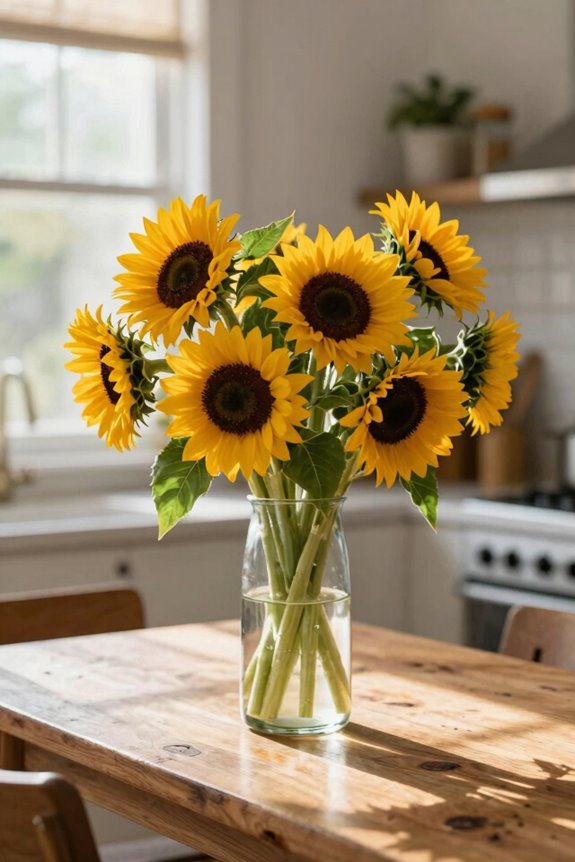 sunflowers anchor simple elegant tables