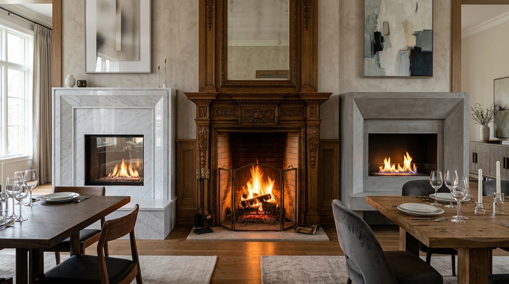 three dining room fireplace styles transforma o