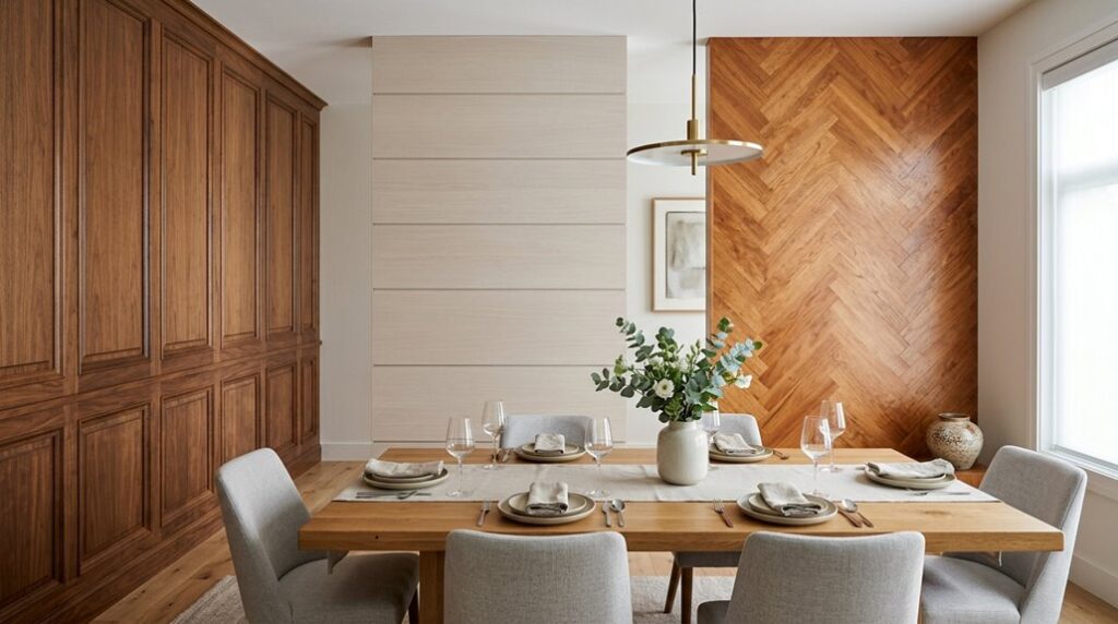 three dining room panelling styles