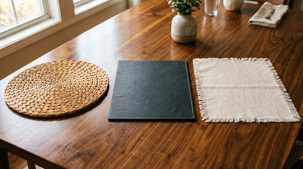three placemat styles elevate dining room