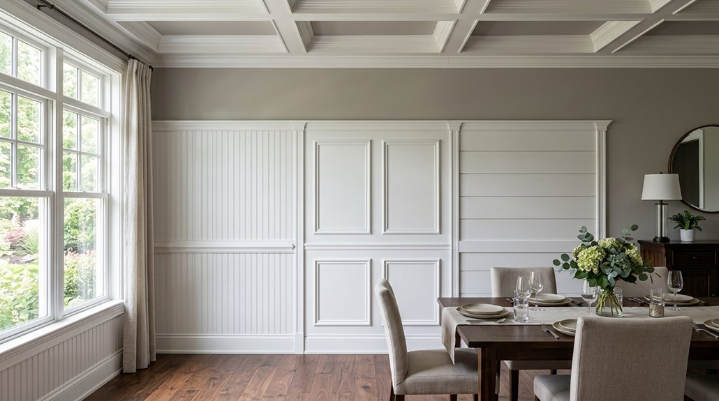three wainscoting styles for dining room