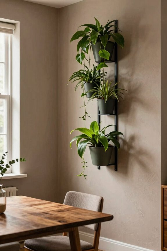 3 Stylish Ideas for Your Dining Room Corner 2 vertical plant hanger elevates greenery