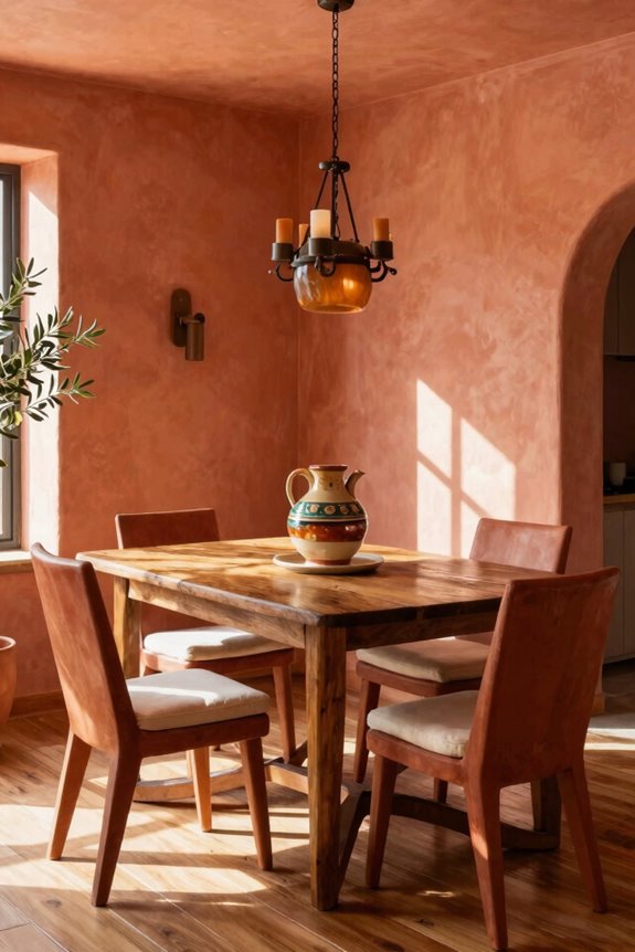 5 Paint Colors That Transform Your Dining Room 3 warm terracotta dining room warmth